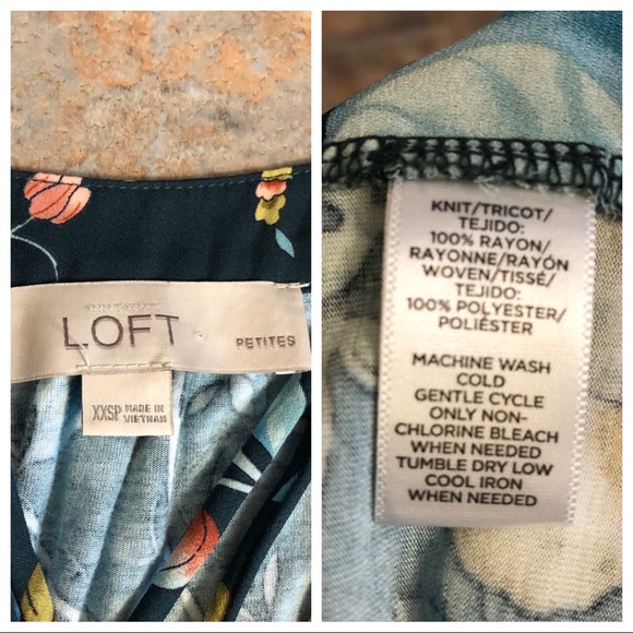 😎 3/$10 Loft green floral top - Picture 8 of 8